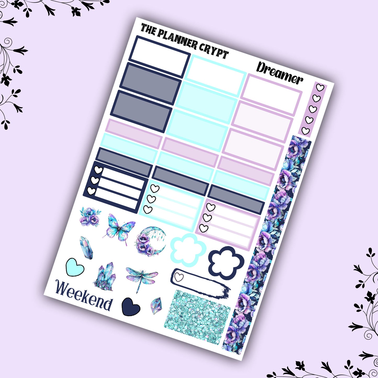 Hobonichi cousin weekly planner sticker kit, witch stickers, Dreamer