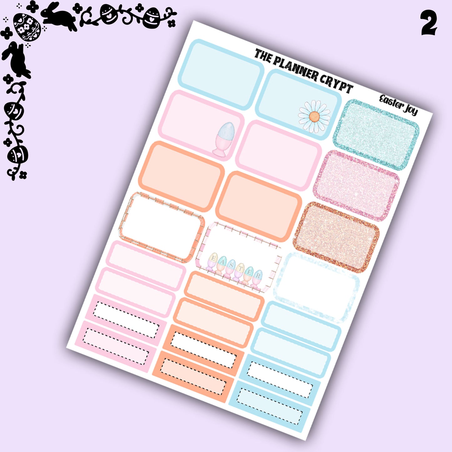 Easter weekly planner sticker kit, Easter joy
