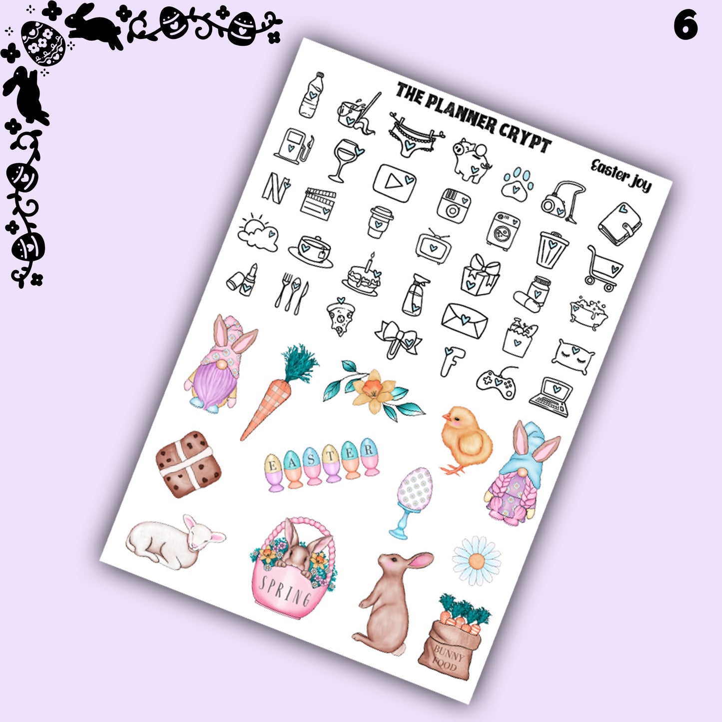 Easter weekly planner sticker kit, Easter joy