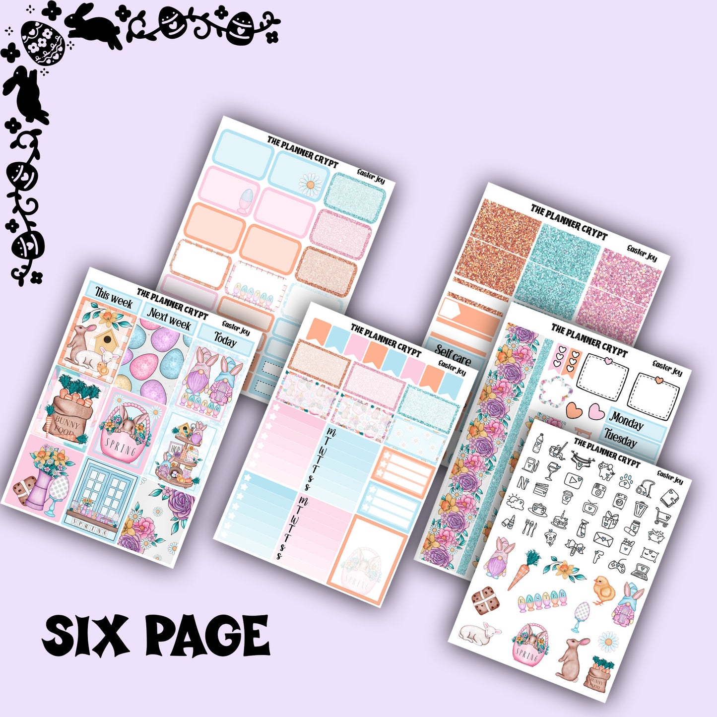 Easter weekly planner sticker kit, Easter joy