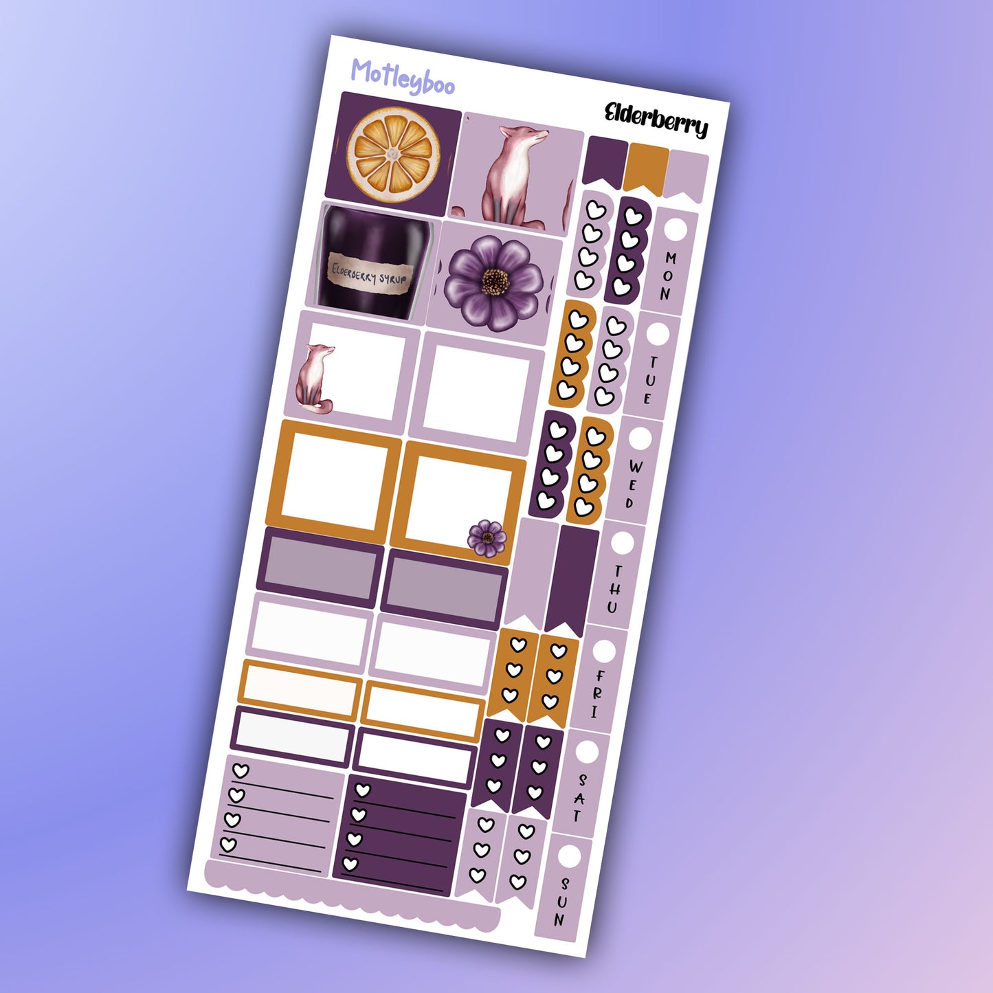 Elderberry hobonichi weekly sticker kit, winter stickers