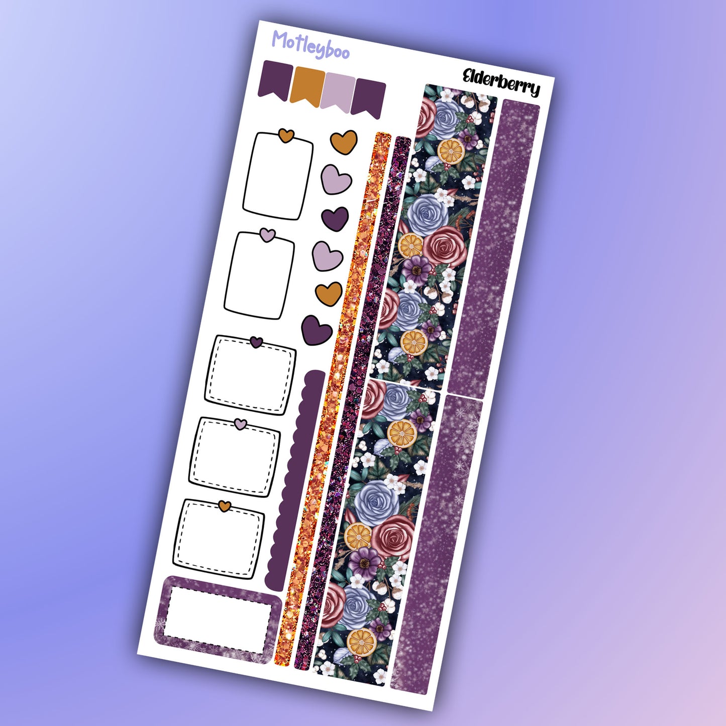 Elderberry hobonichi weekly sticker kit, winter stickers