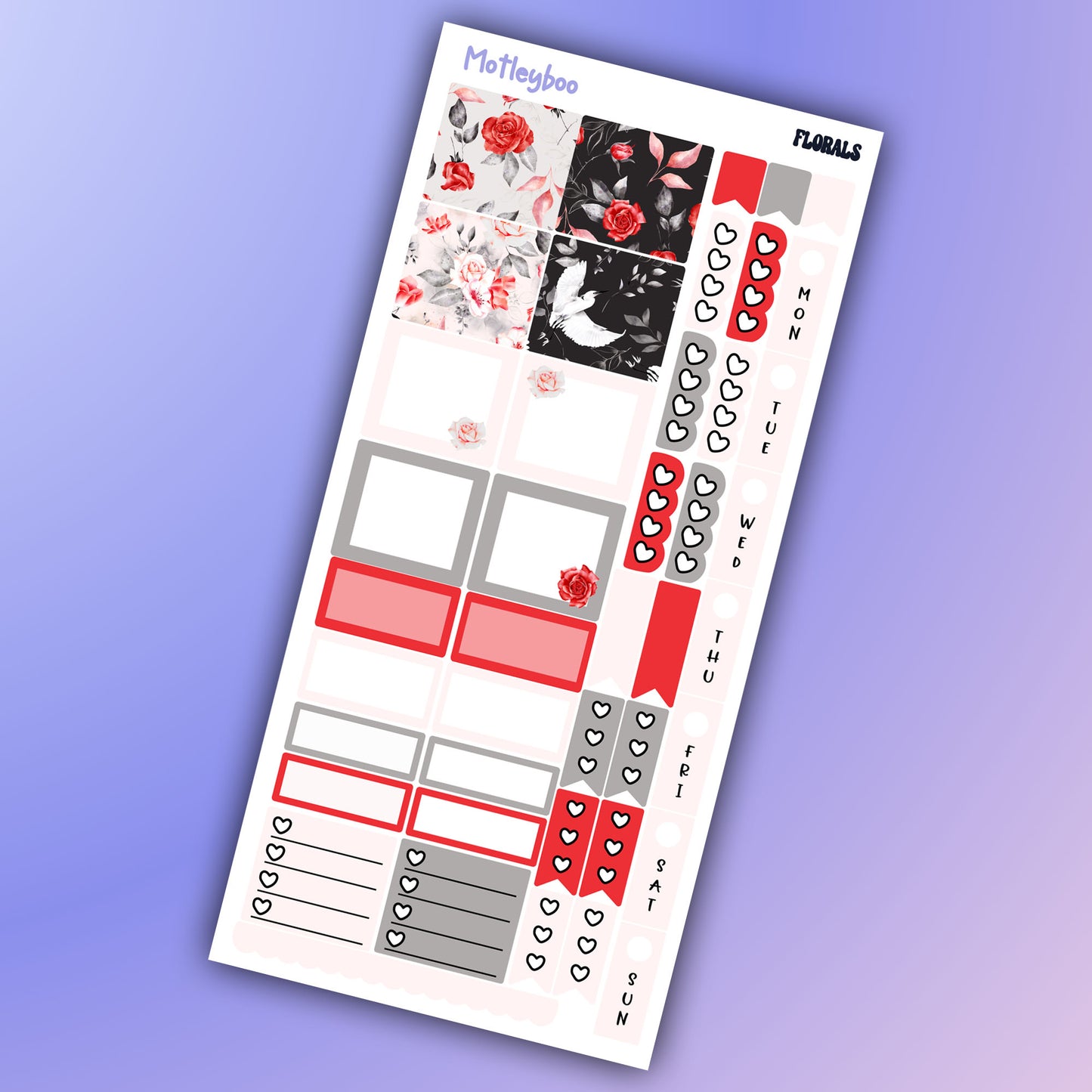 Hobonichi weeks, weekly sticker kit, hobonichi planner, florals