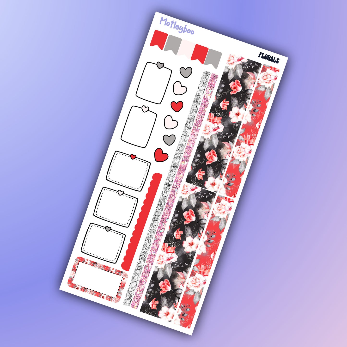 Hobonichi weeks, weekly sticker kit, hobonichi planner, florals