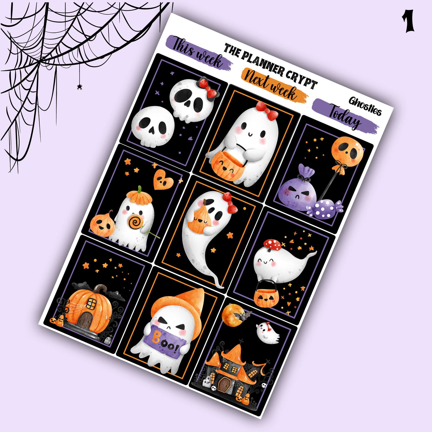 Halloween weekly planner sticker kit, Autumn stickers, fall planner kit, planner stickers, vertical planner, goth planner