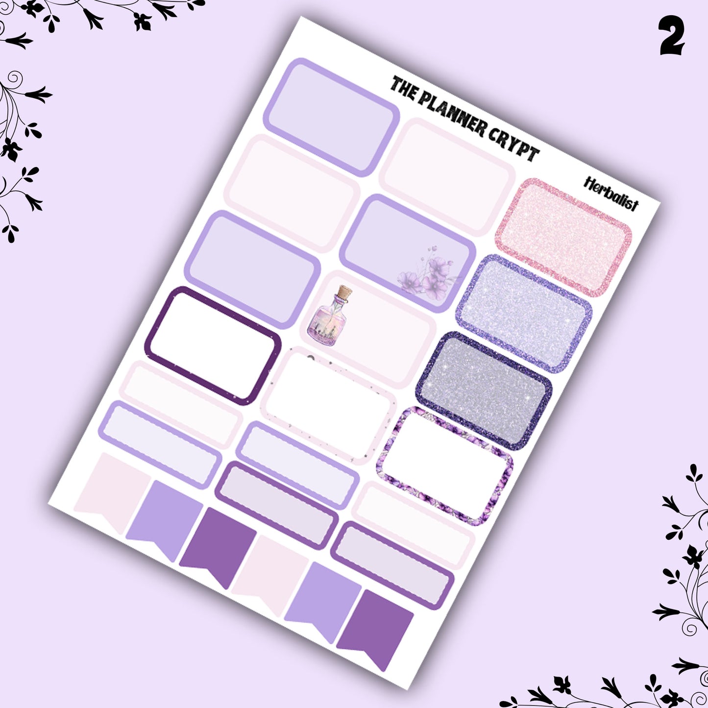 Pagan weekly planner sticker kit, witchy stickers, herbalist stickers