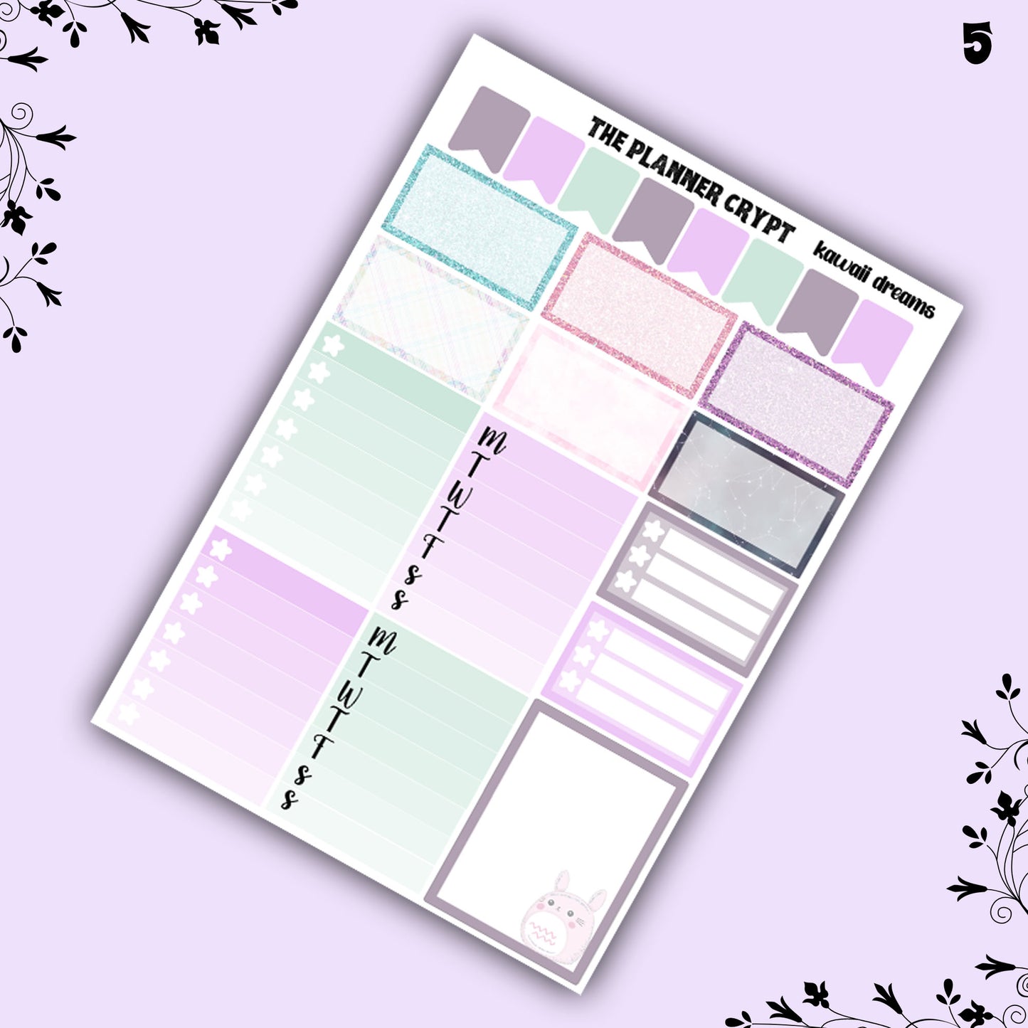 Weekly planner, sticker kit, pastel stickers, kawaii planner kit, planner stickers, vertical planner, kawaii dreams
