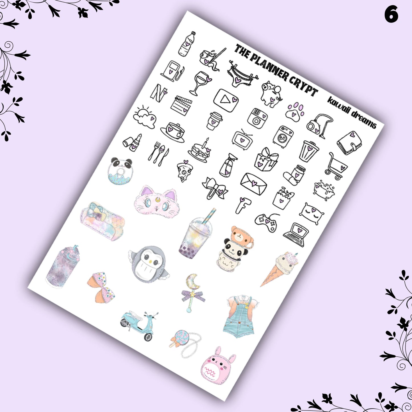 Weekly planner, sticker kit, pastel stickers, kawaii planner kit, planner stickers, vertical planner, kawaii dreams