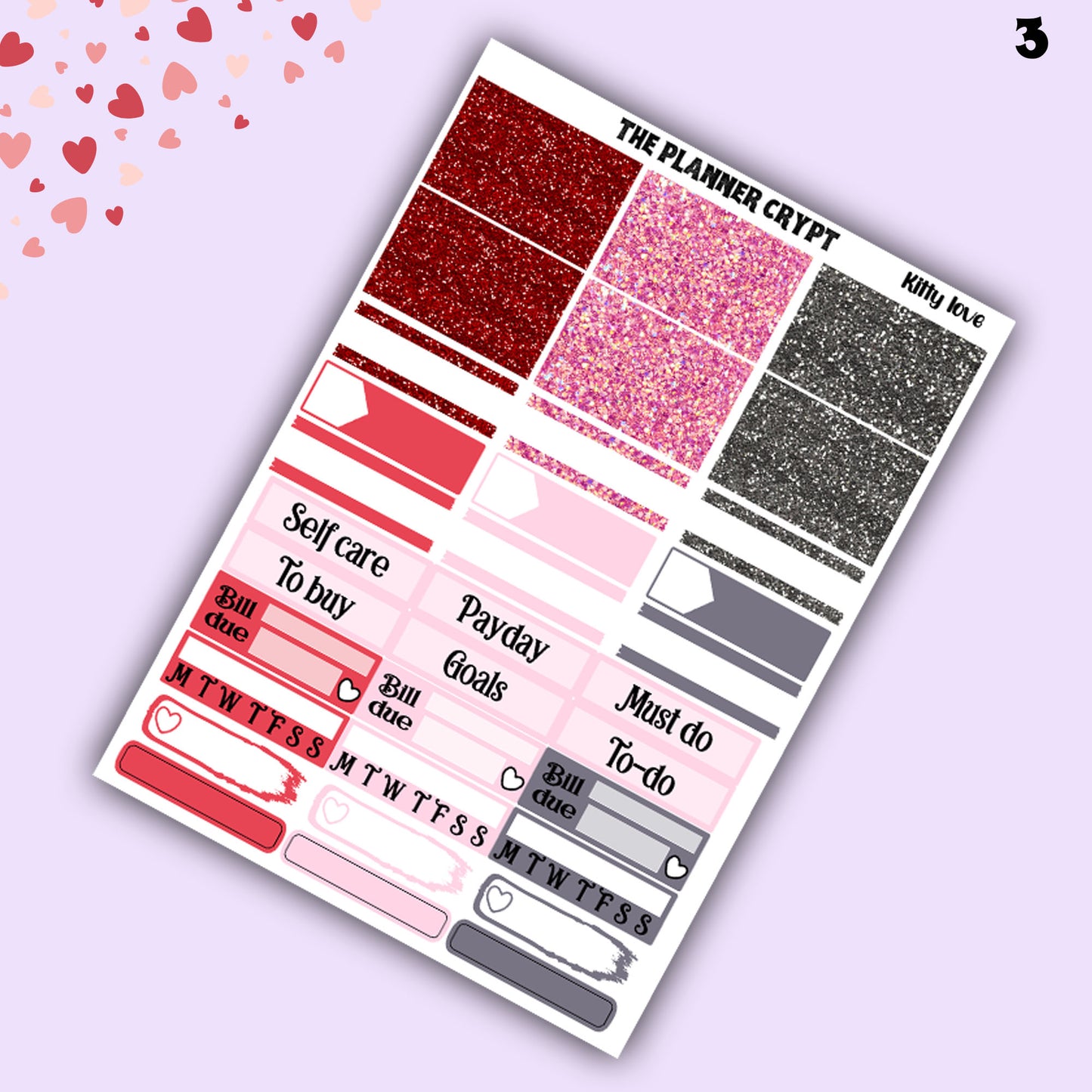 Valentines day weekly planner sticker kit, planner stickers, love stickers, vertical planner, journal stickers, planning stickers, love cats