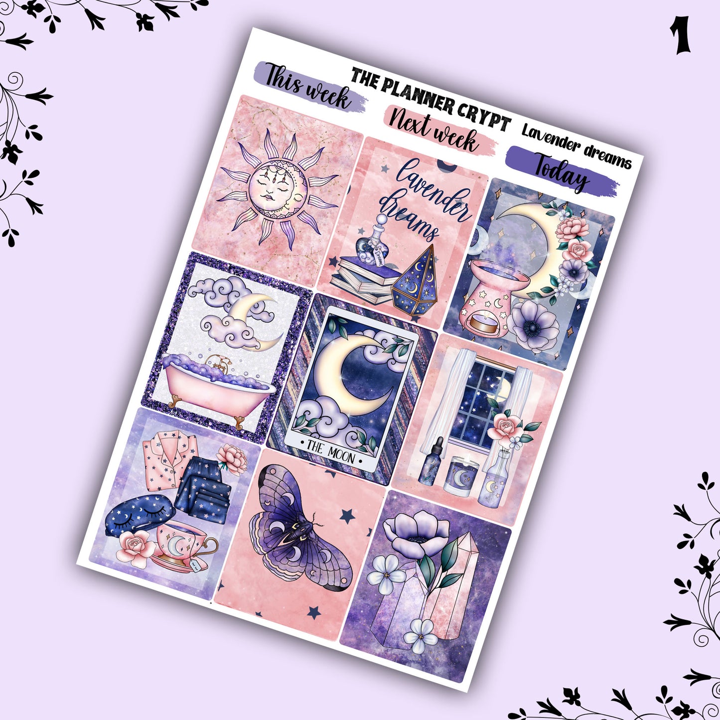 weekly planner sticker kit, lavender dreams
