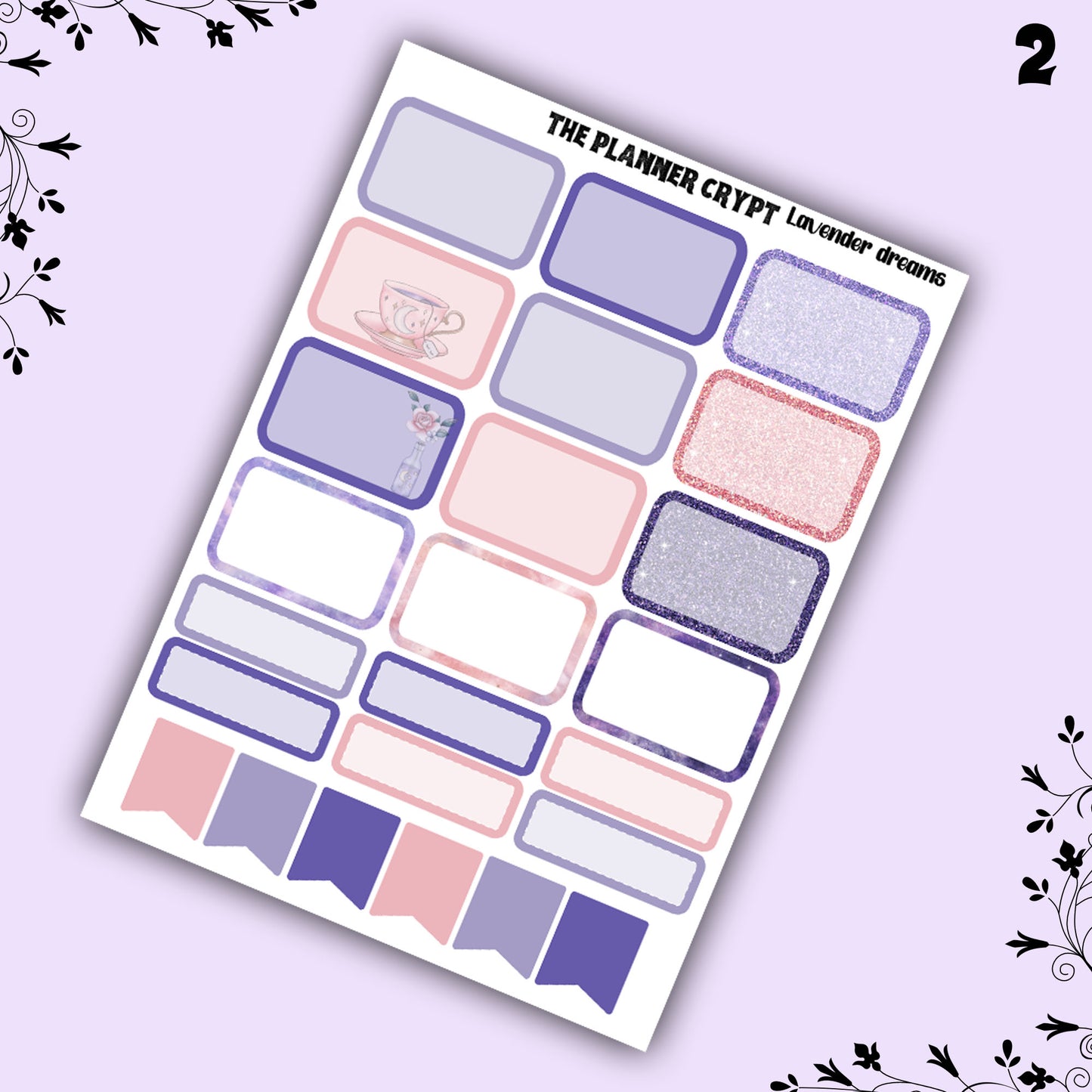 weekly planner sticker kit, lavender dreams
