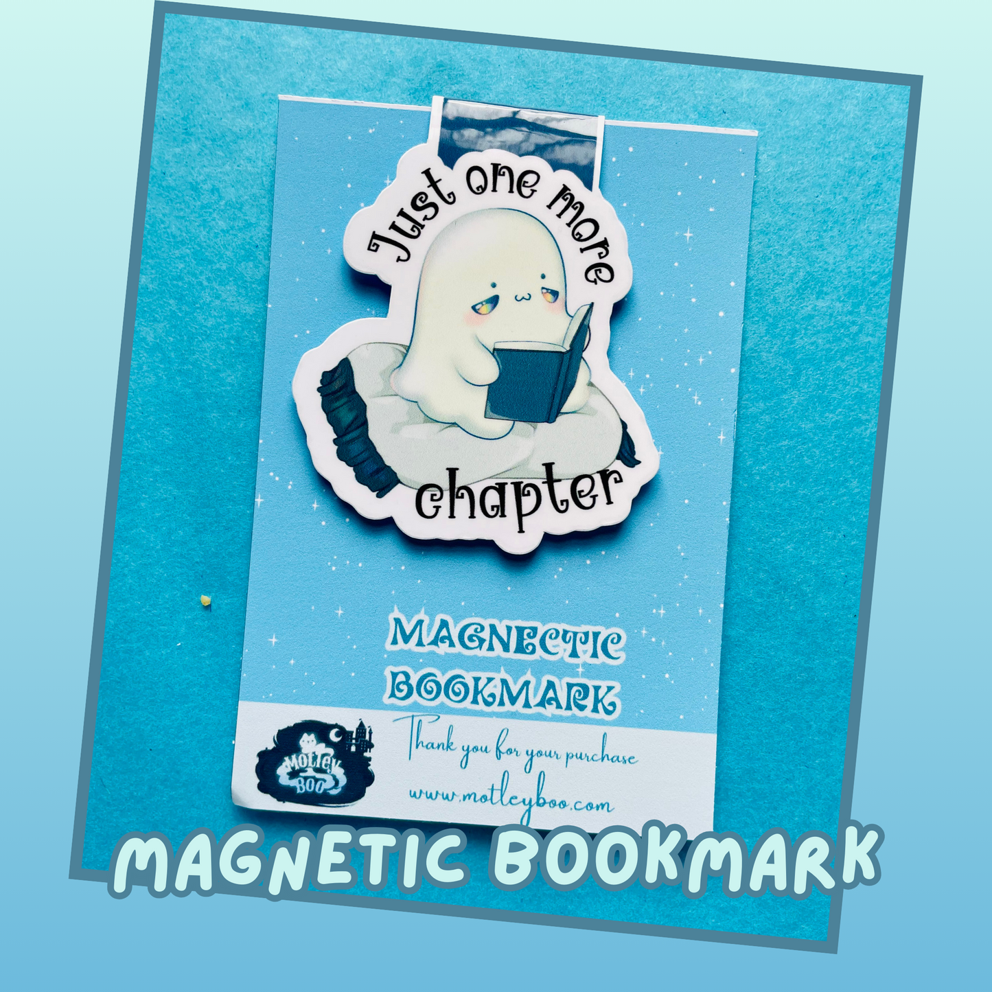 Just one more chapter magnetic bookmark, gifts for book lovers, ghost bookmark, cute bookmark