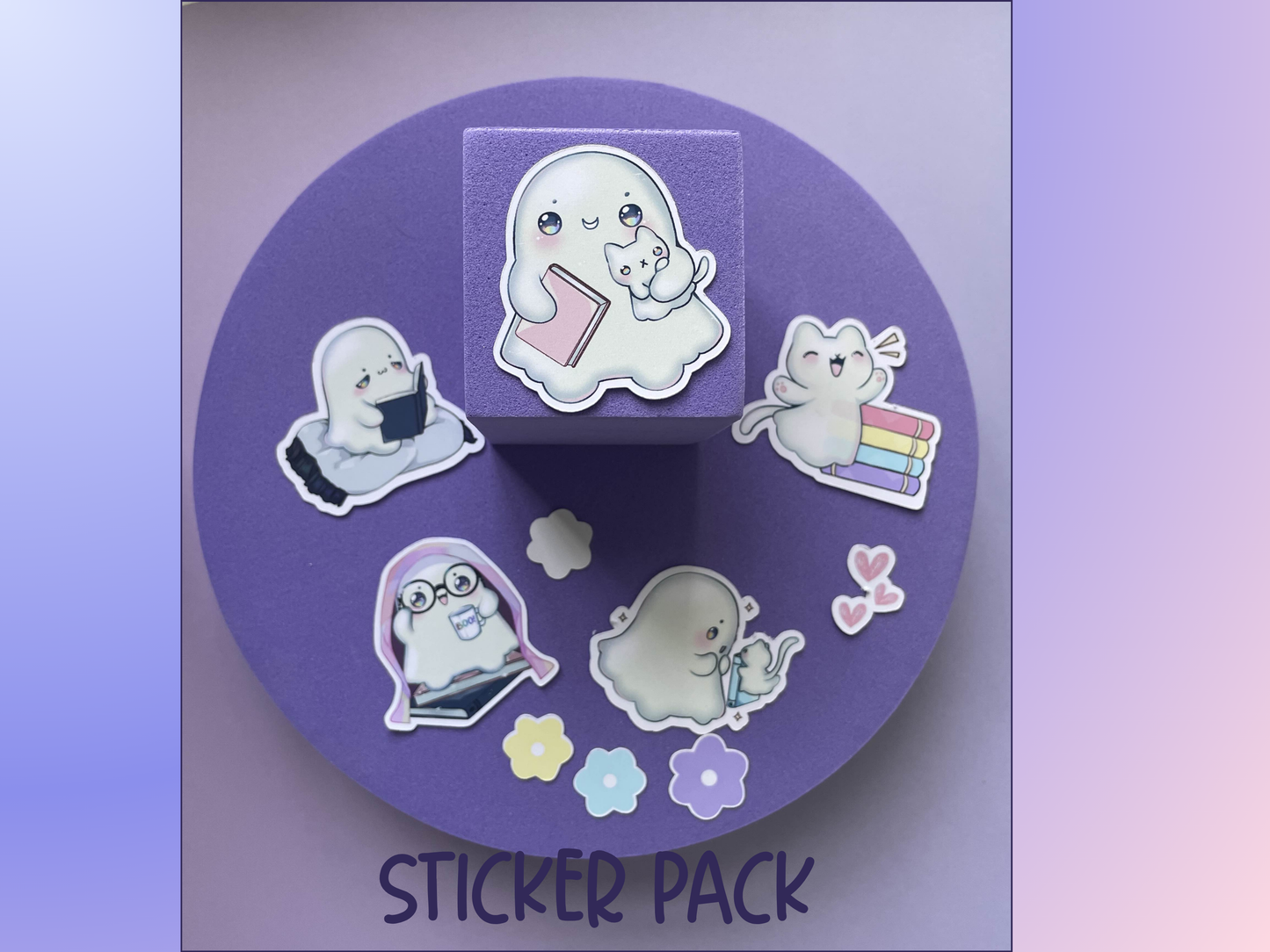 Sticker pack, spooky stickers, gifts for book lovers, ghost stickers, bookish stickers, read more books