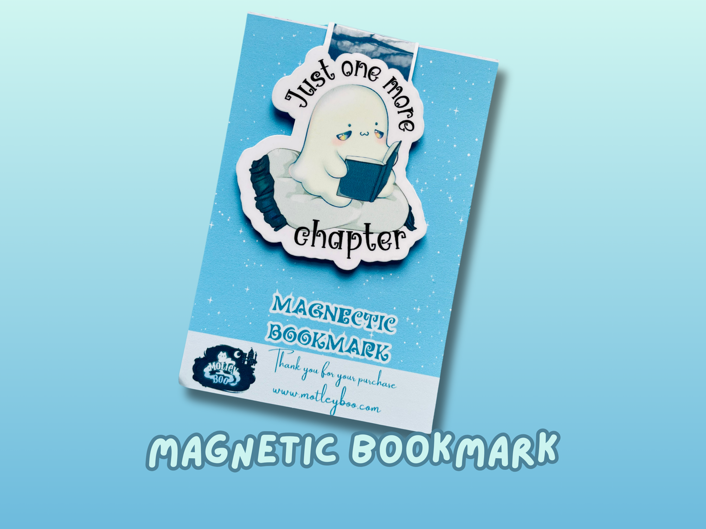 Just one more chapter magnetic bookmark, gifts for book lovers, ghost bookmark, cute bookmark