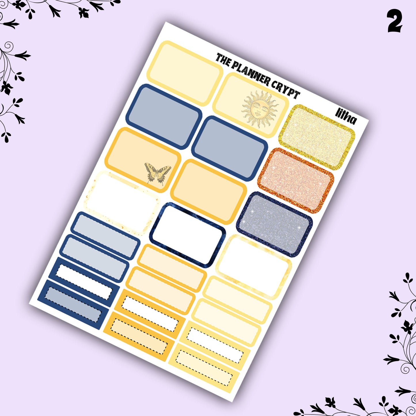 Litha weekly planner sticker kit, vertical kit, midsummer solstice