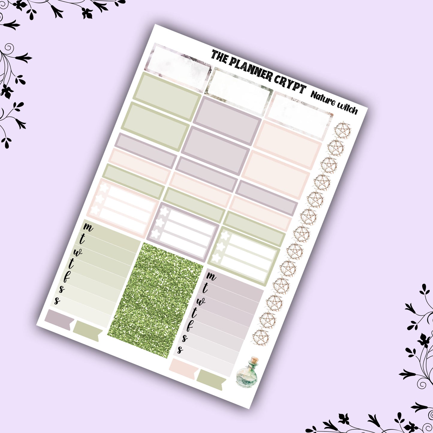 Nature witch hobonichi a5 planner sticker kit