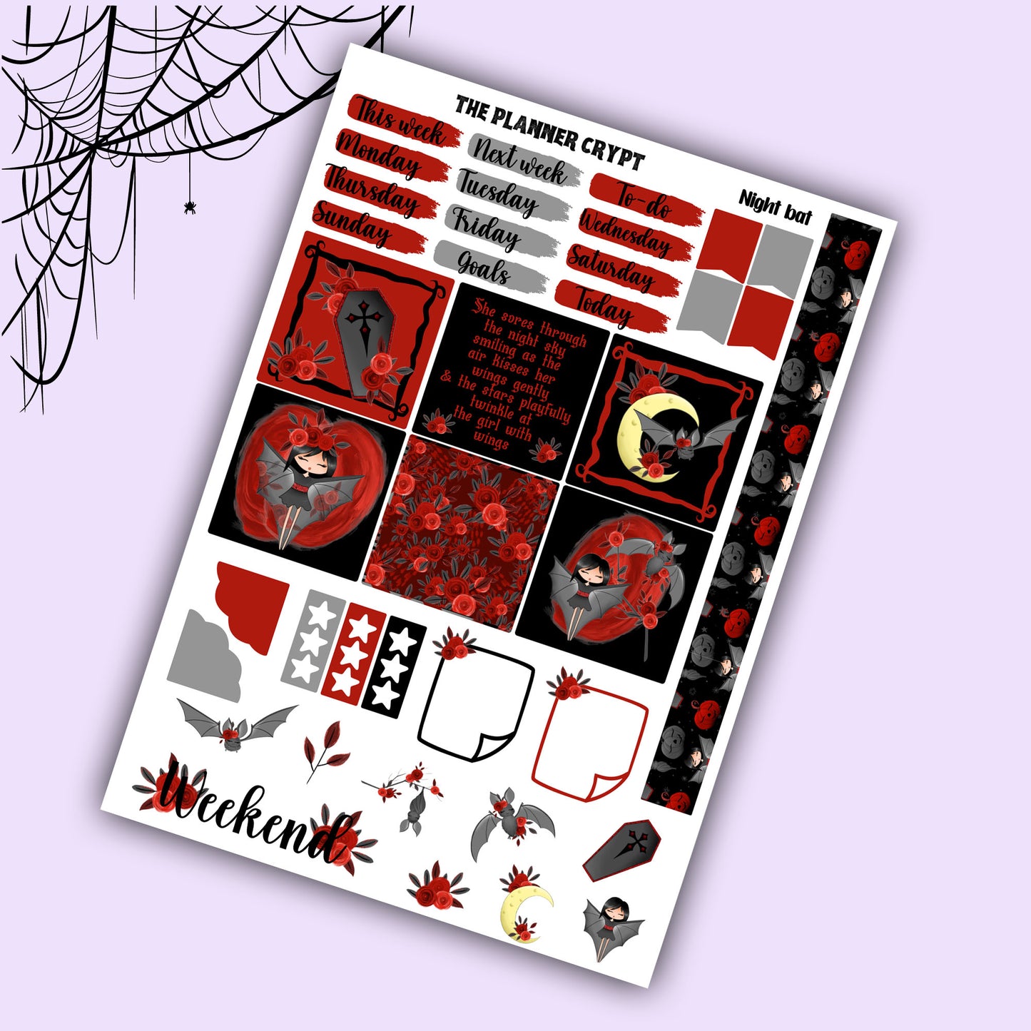 Halloween Hobonichi cousin planner sticker kit