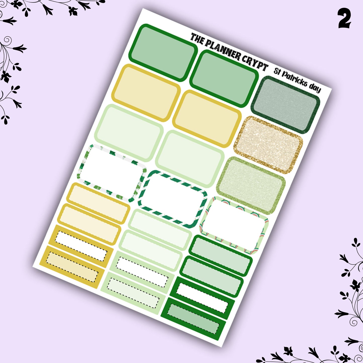 St Patricks day weekly planner sticker kit, vertical planner