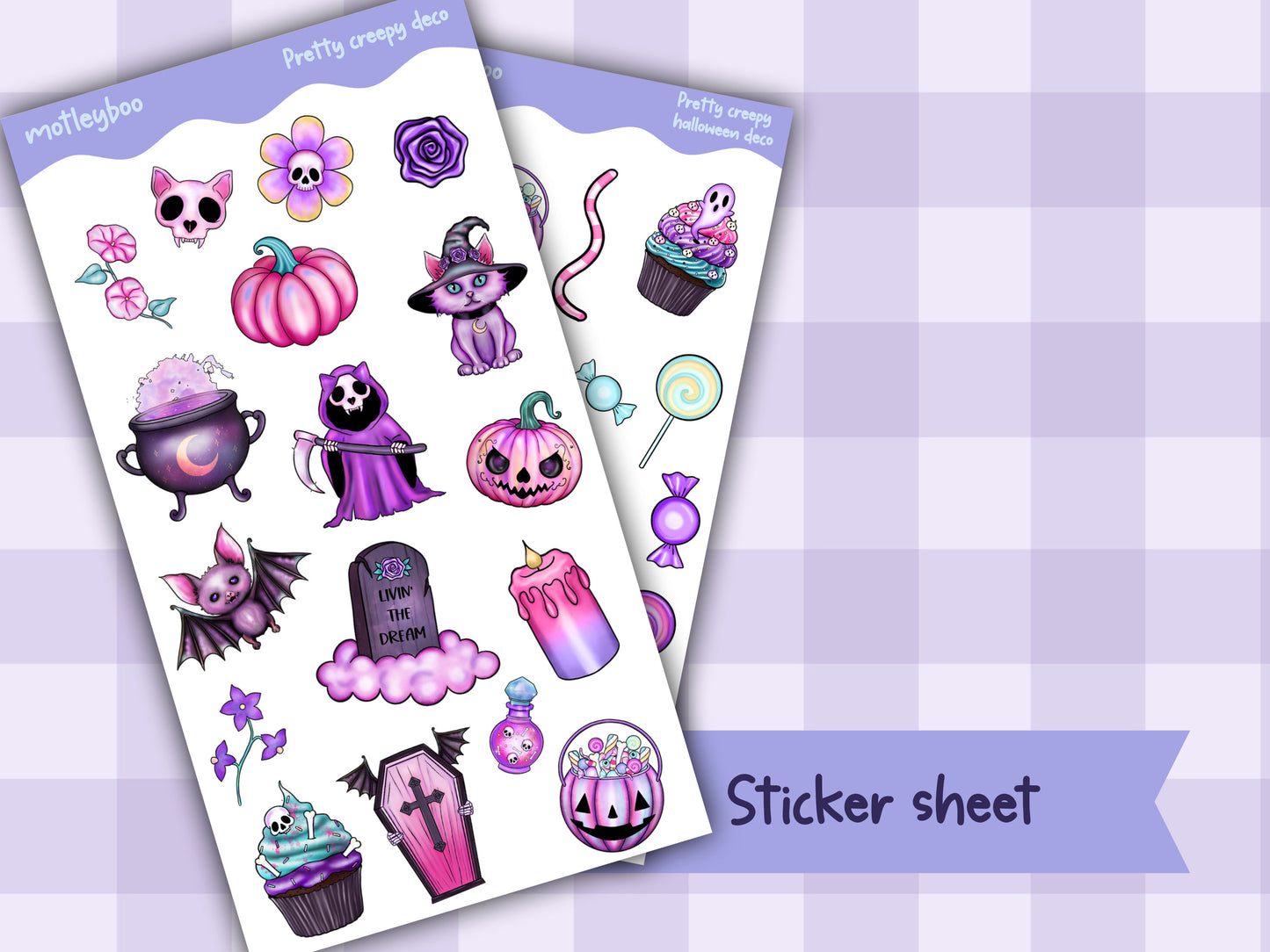 Halloween sticker sheets for planning and journaling, Halloween decoration, spooky and cute, gift for Halloween spooky season, autumn & fall
