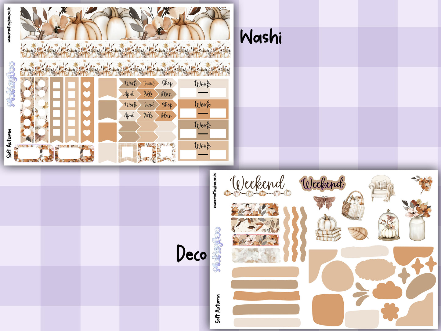 Autumnal weekly planner sticker kit for vertical planners, gifts for halloween season fall and Autumn, journaling and scrapbooking