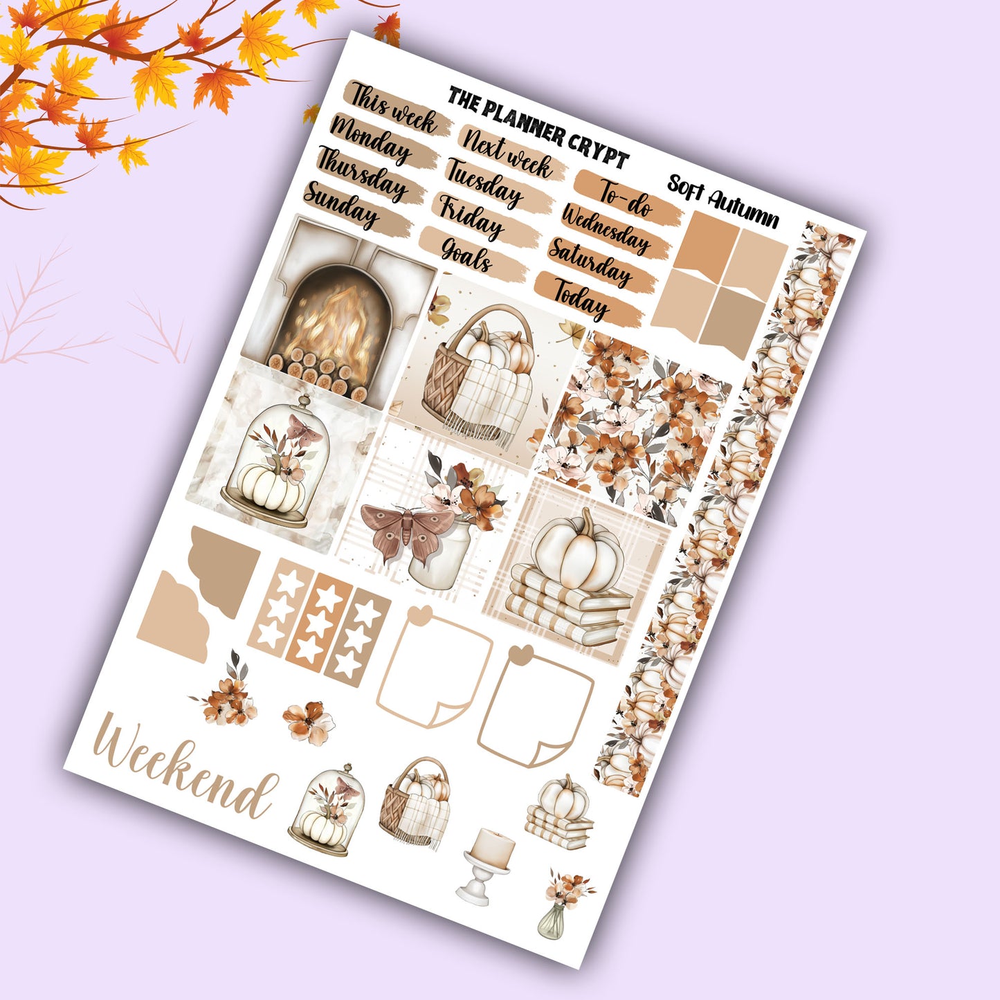 Soft Autumn Hobonichi cousin planner sticker kit