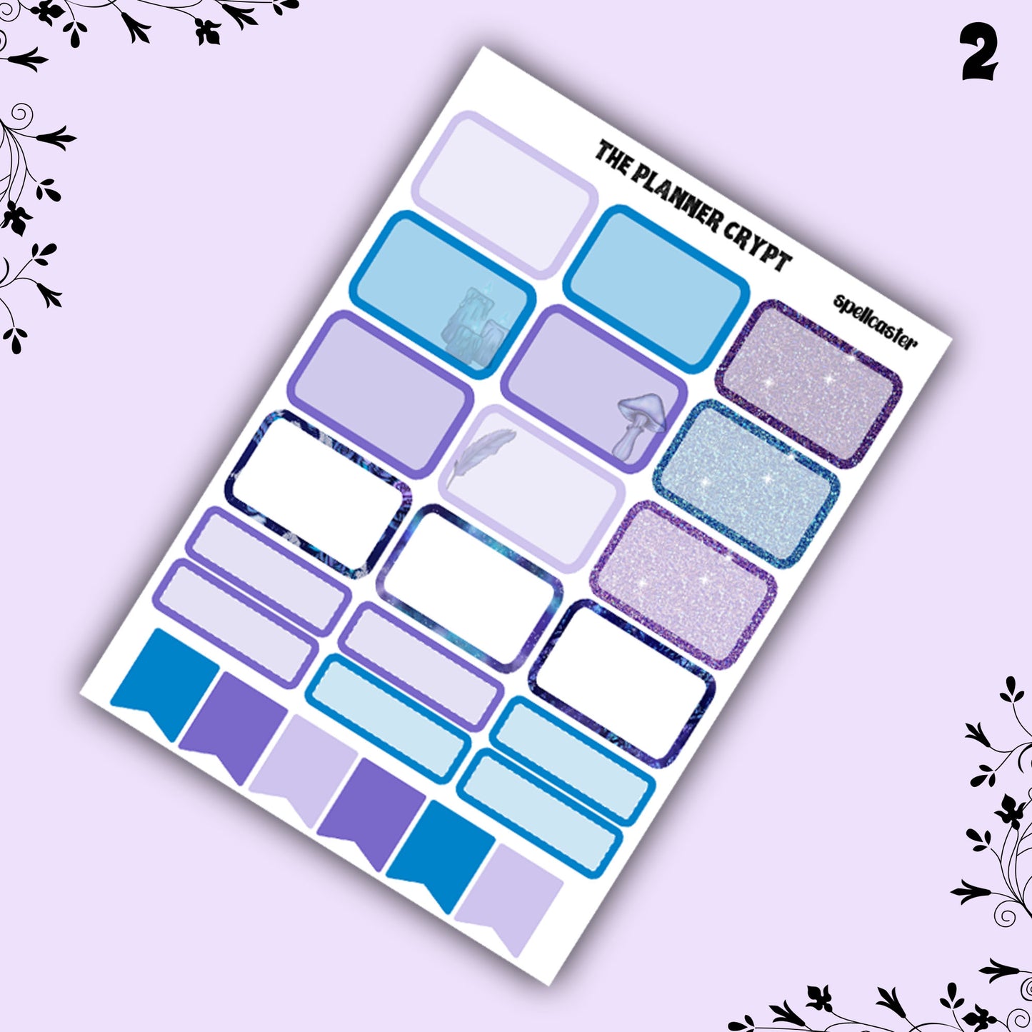 Weekly planner kit, witch stickers, witchy gifts, witchcraft stickers, vertical planner, celestial stickers, pretty stickers, magical gift