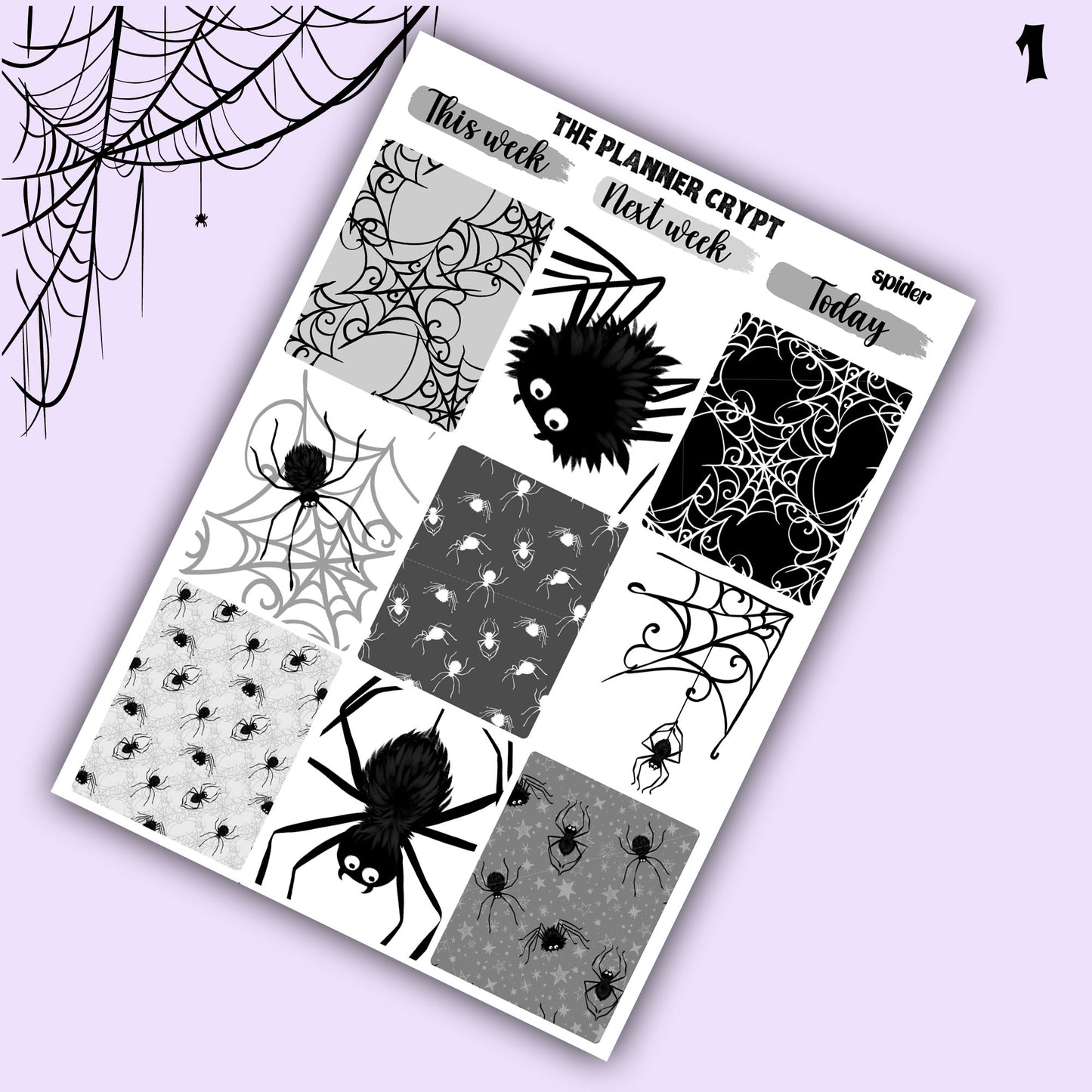 weekly planner sticker kit, planner stickers, spooky sticker, vertical planner, journal stickers, planning stickers, goth planner, halloween