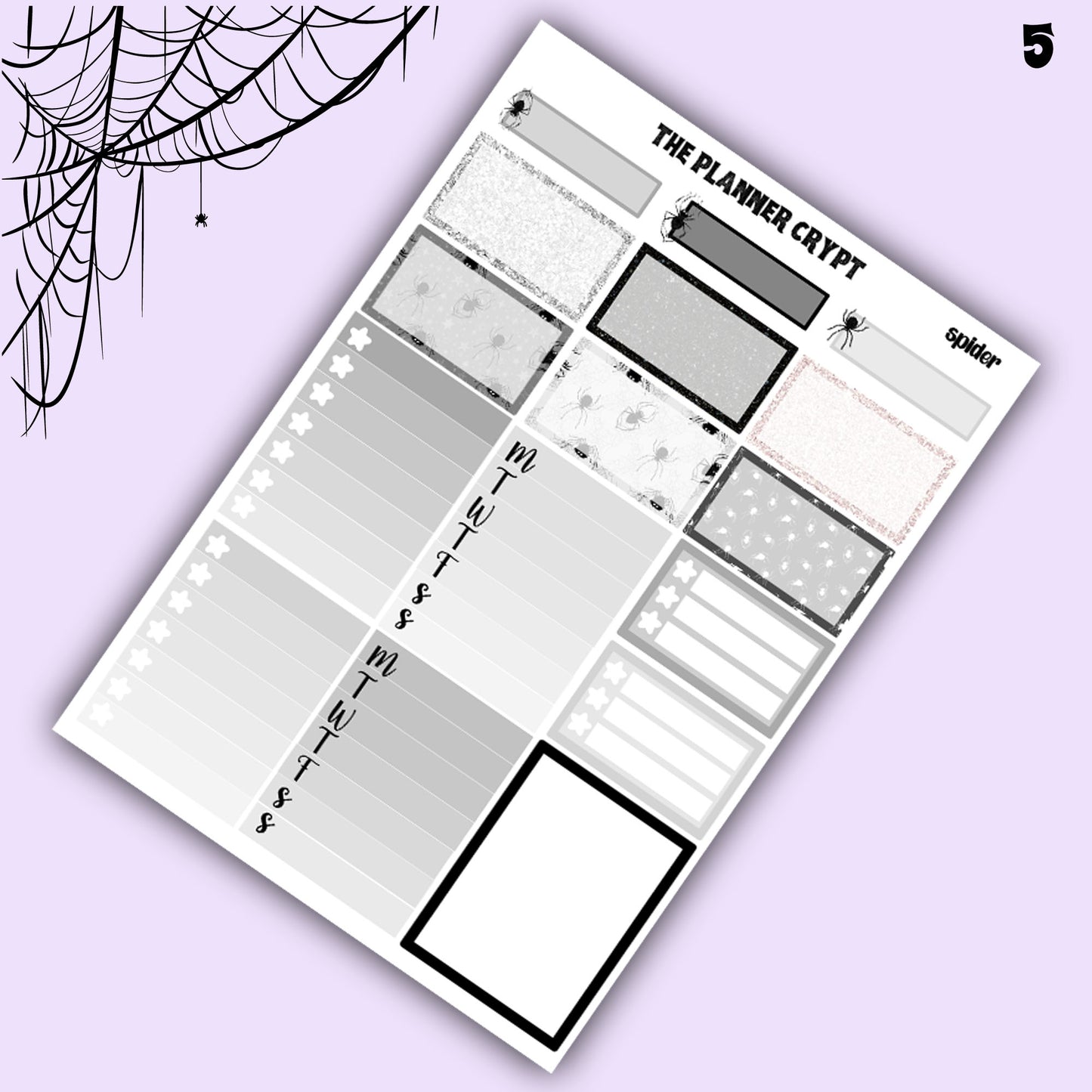 weekly planner sticker kit, planner stickers, spooky sticker, vertical planner, journal stickers, planning stickers, goth planner, halloween