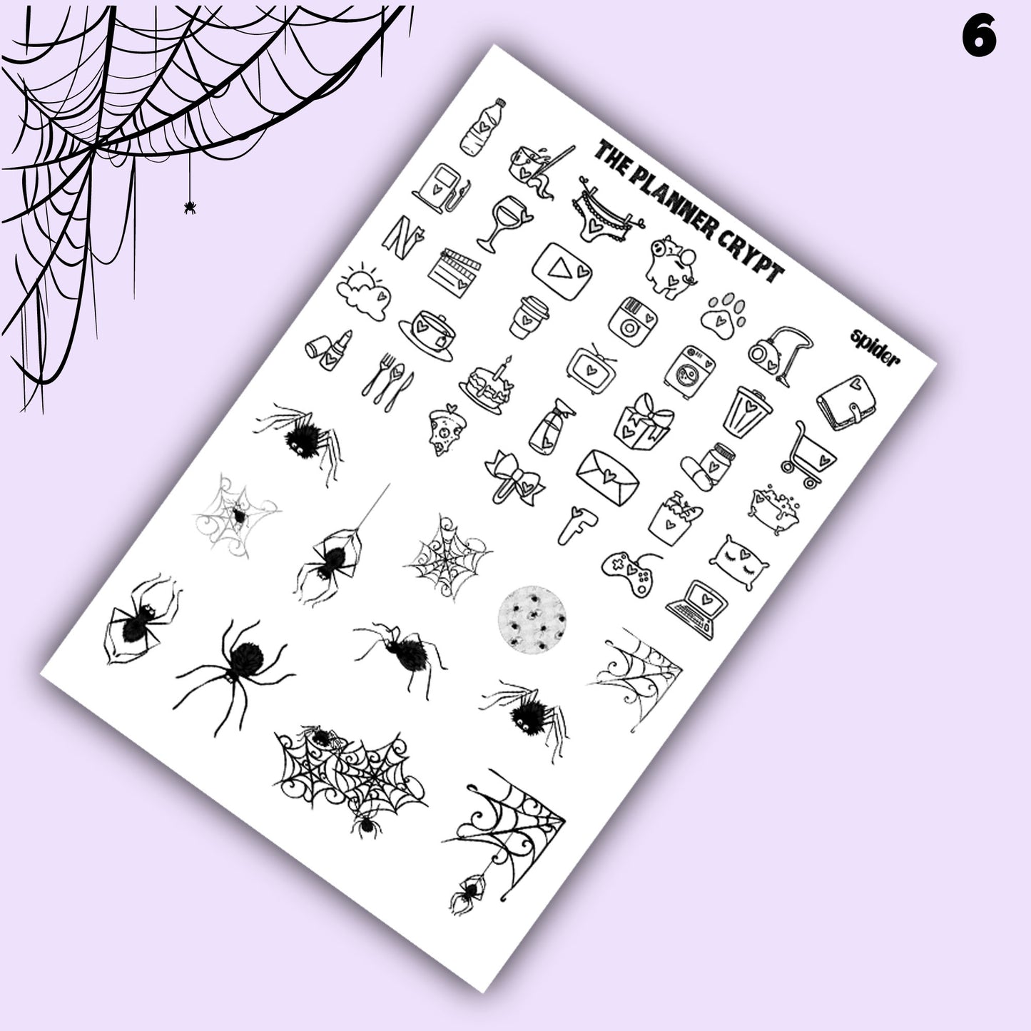 weekly planner sticker kit, planner stickers, spooky sticker, vertical planner, journal stickers, planning stickers, goth planner, halloween