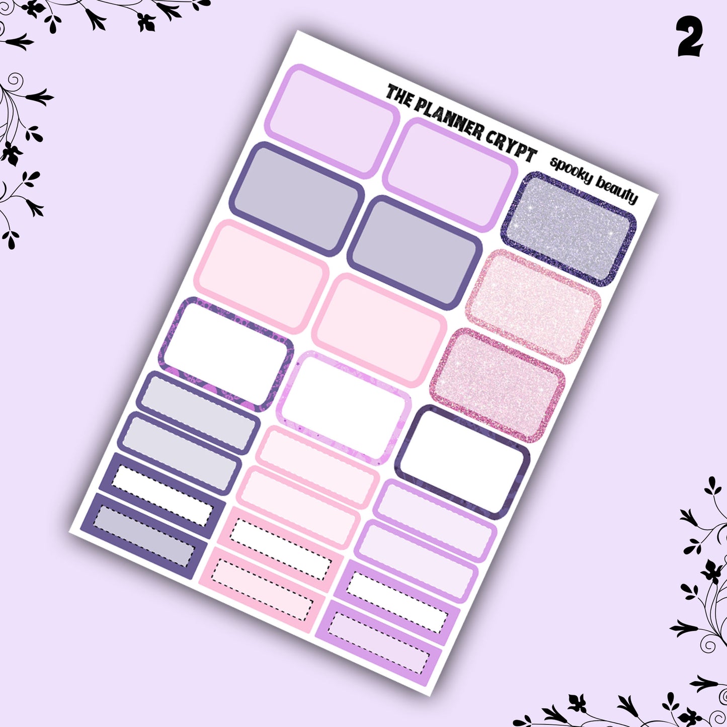weekly planner sticker kit, planner stickers, spooky beauty