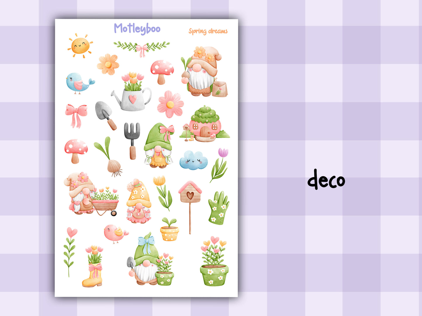 Planner sticker sheet, stickers, Spring dreams