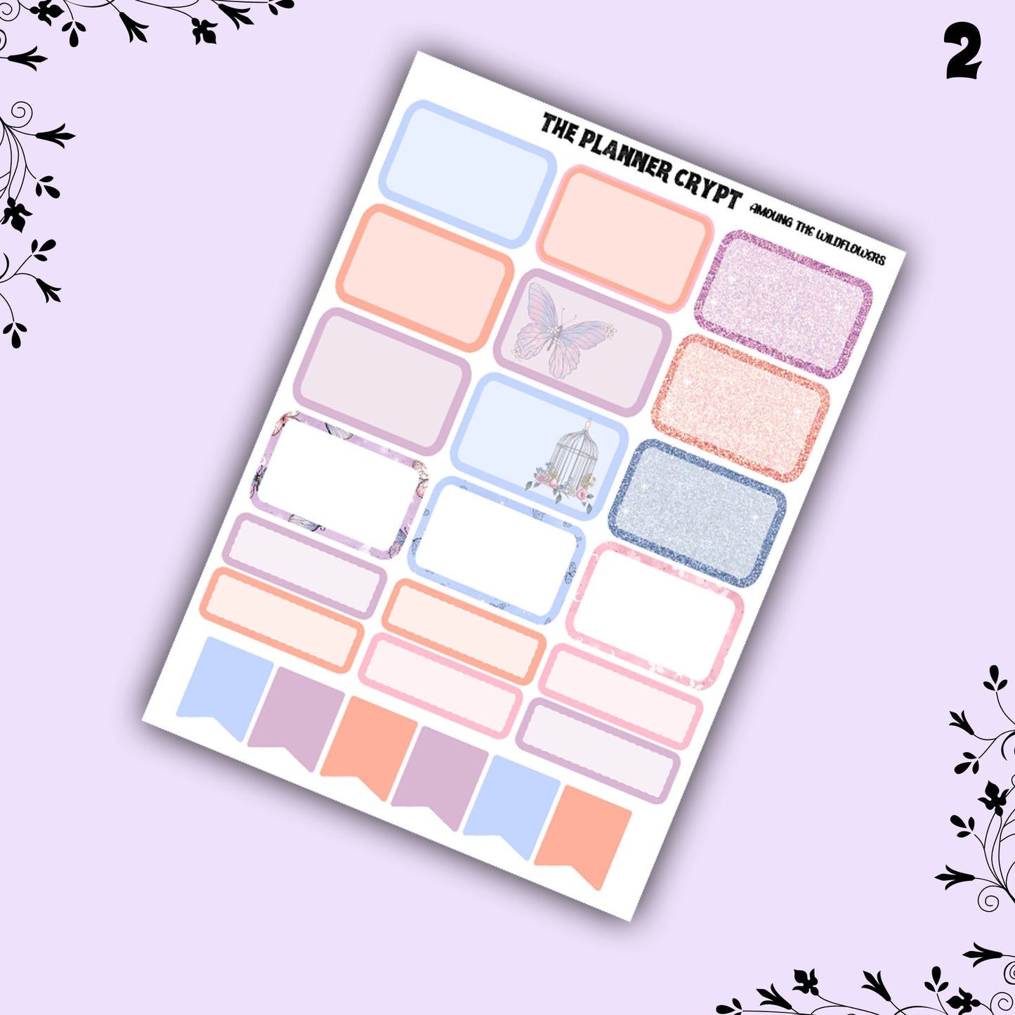 weekly planner sticker kit, moonchild stickers, wildflowers, hippy vibes, stickers, vertical planner kit, weekly planner, a la carte