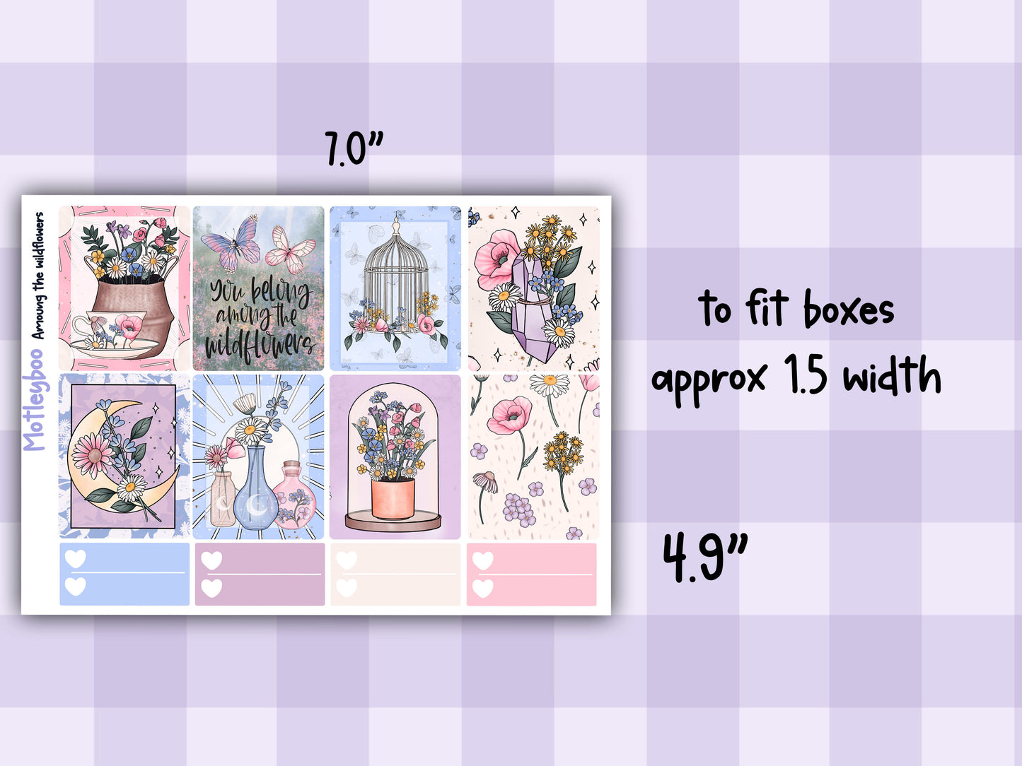 Wildflowers Weekly Planner Sticker Kit, Spooky witchy Vertical Planning Stickers