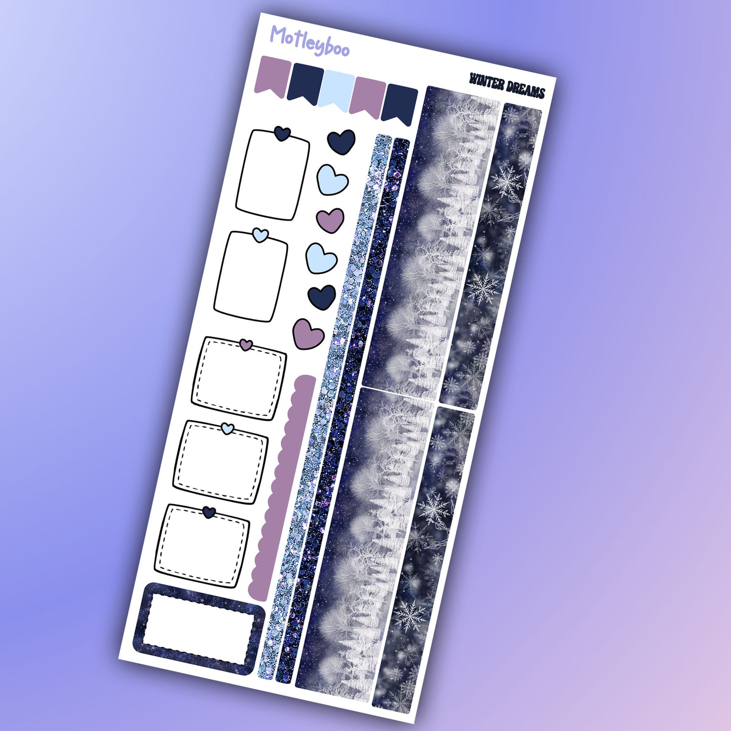 Hobonichi weeks weekly planner sticker kit, winter planner stickers, winter dreams