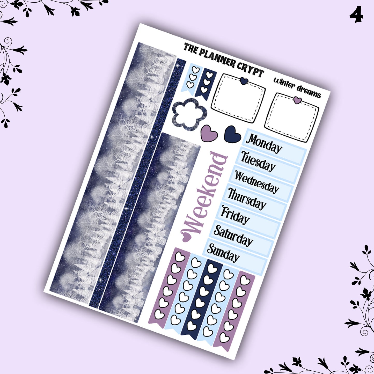 weekly planner stickers, planner kits, winter stickers, winter themed stickers, winter dreams
