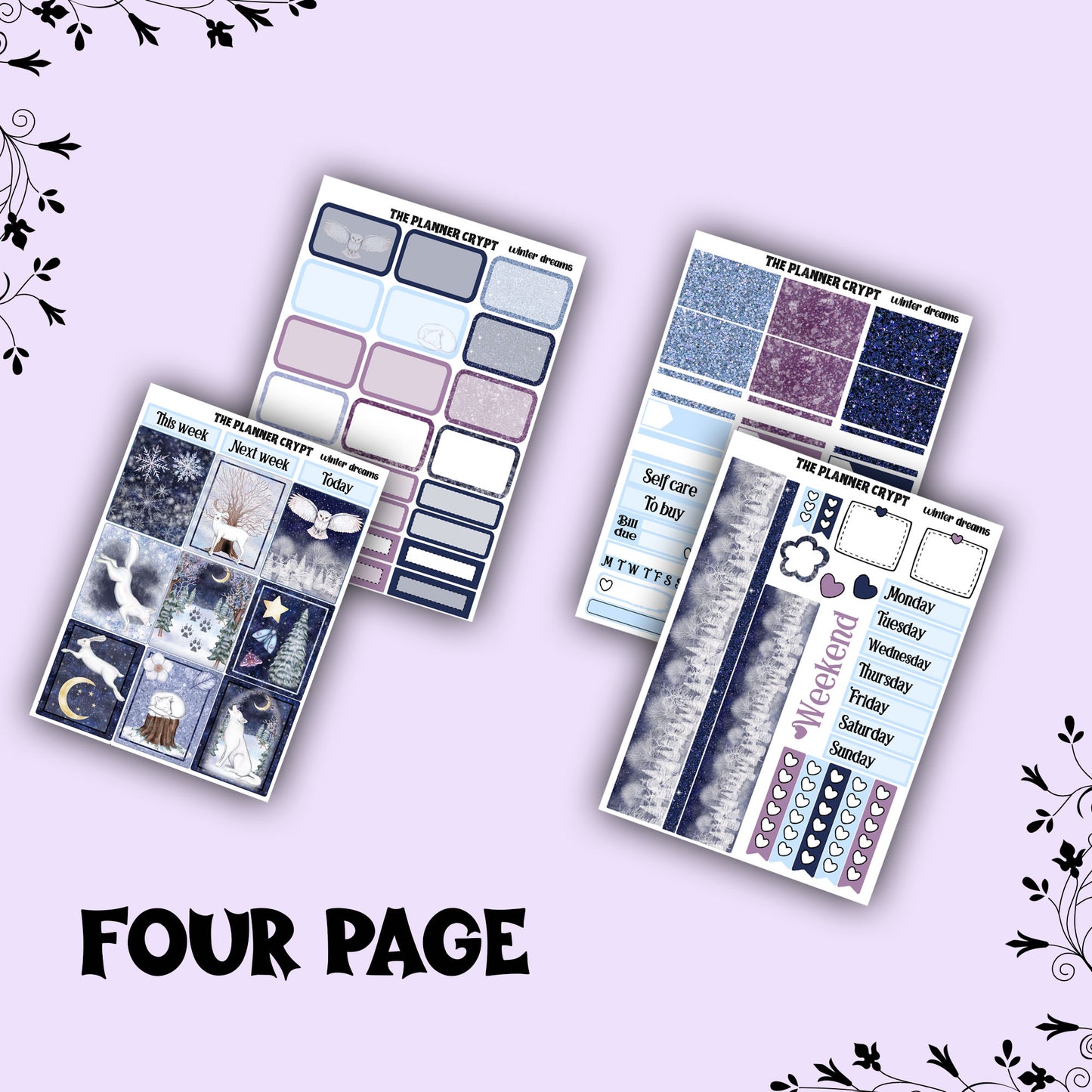 weekly planner stickers, planner kits, winter stickers, winter themed stickers, winter dreams