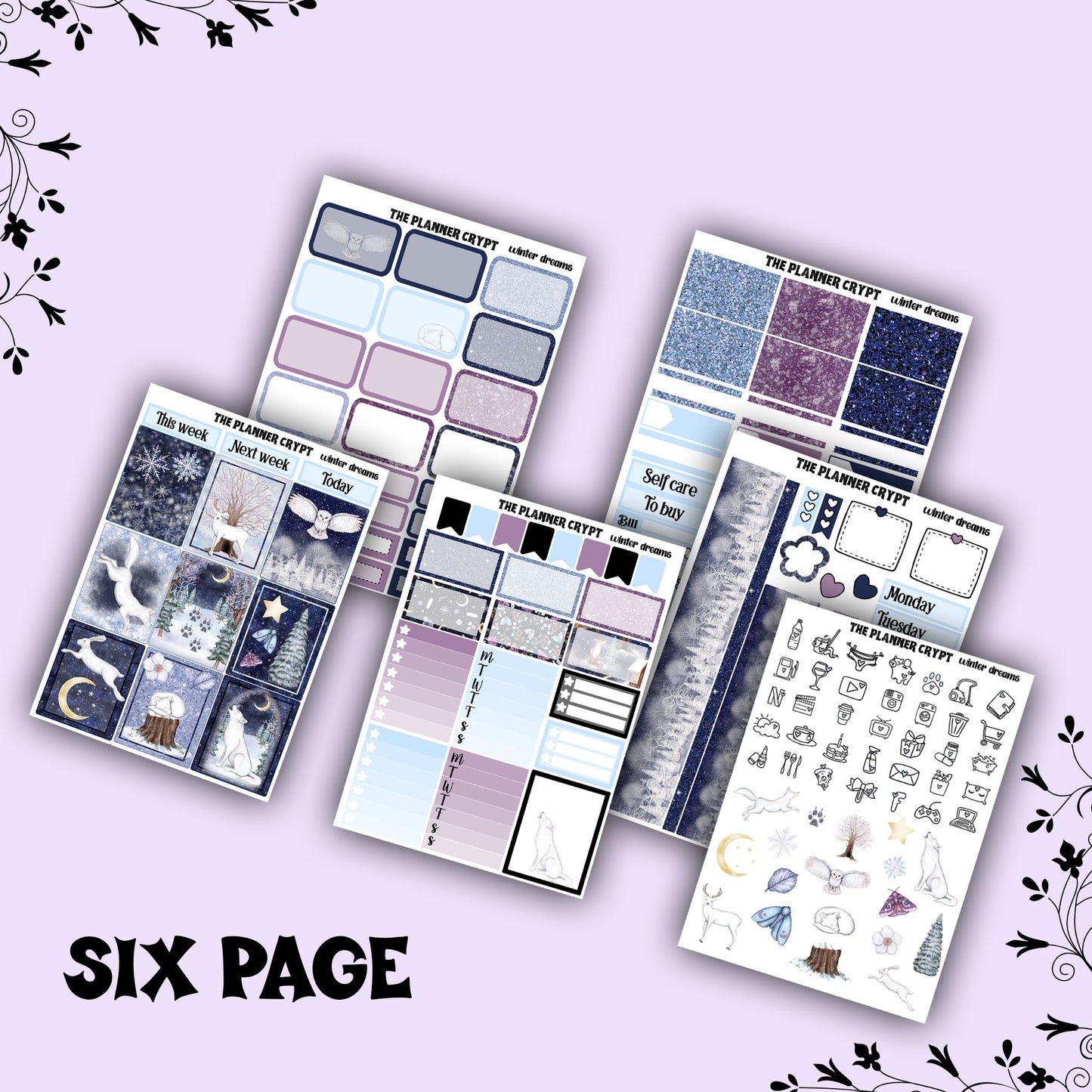 weekly planner stickers, planner kits, winter stickers, winter themed stickers, winter dreams