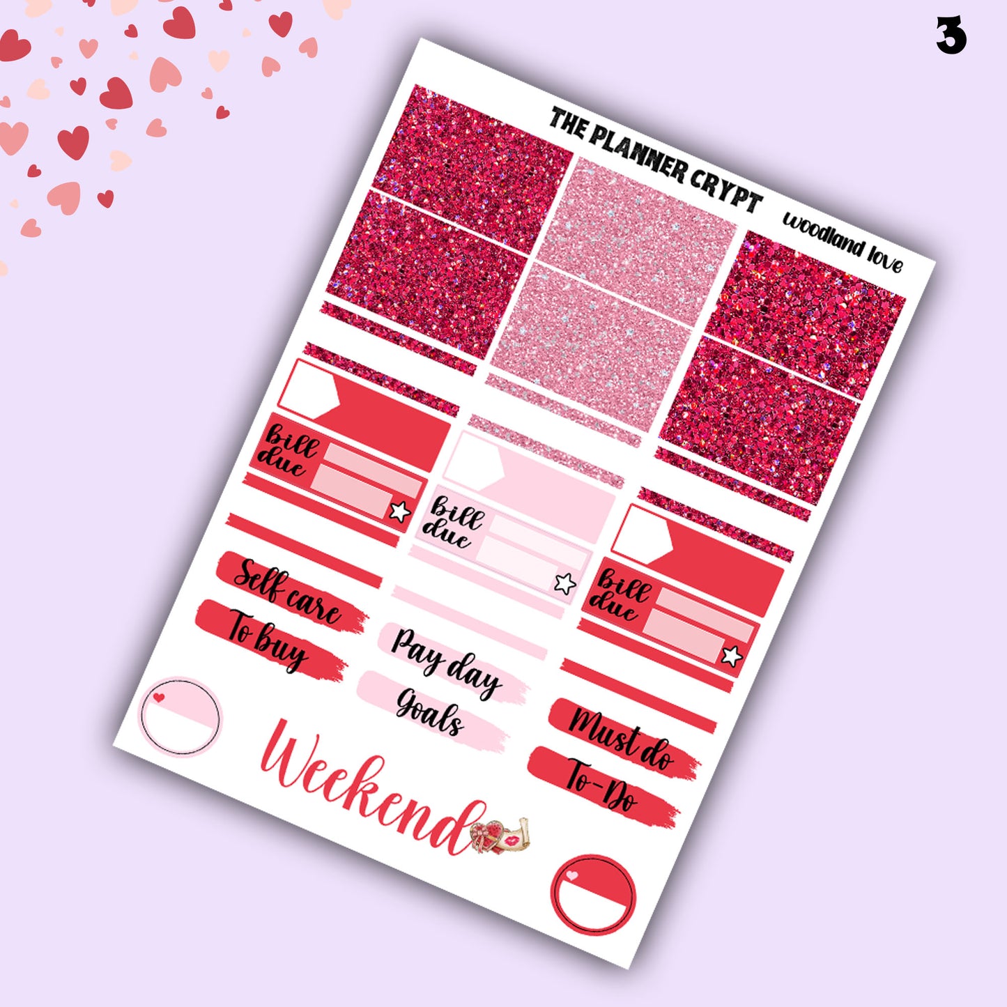 Valentines day weekly planner sticker kit, love planner stickers, cute animals sticker kit, vertical planner, cute stickers, valentines gift