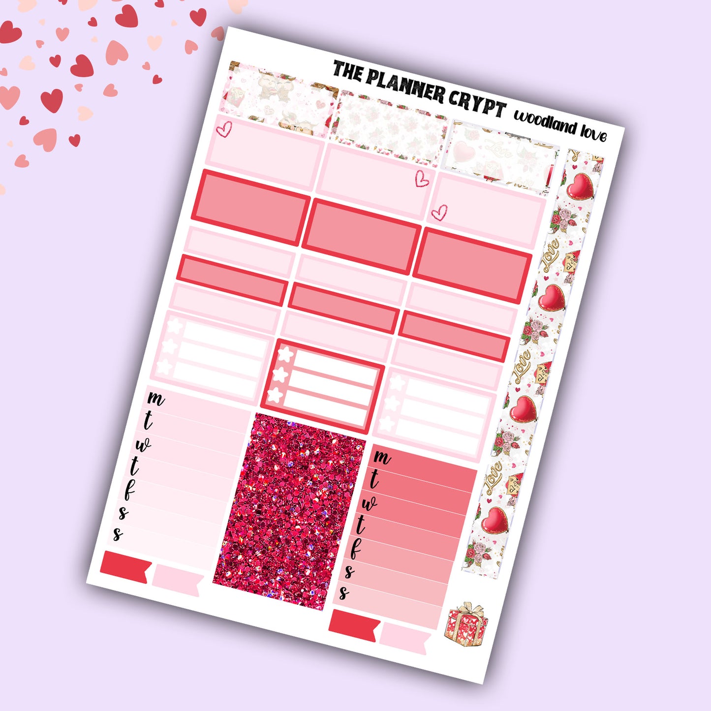 Valentines day hobonichi cousin sticker kit, weekly sticker kit, A5 planner, valentines day, planner stickers, functional stickers