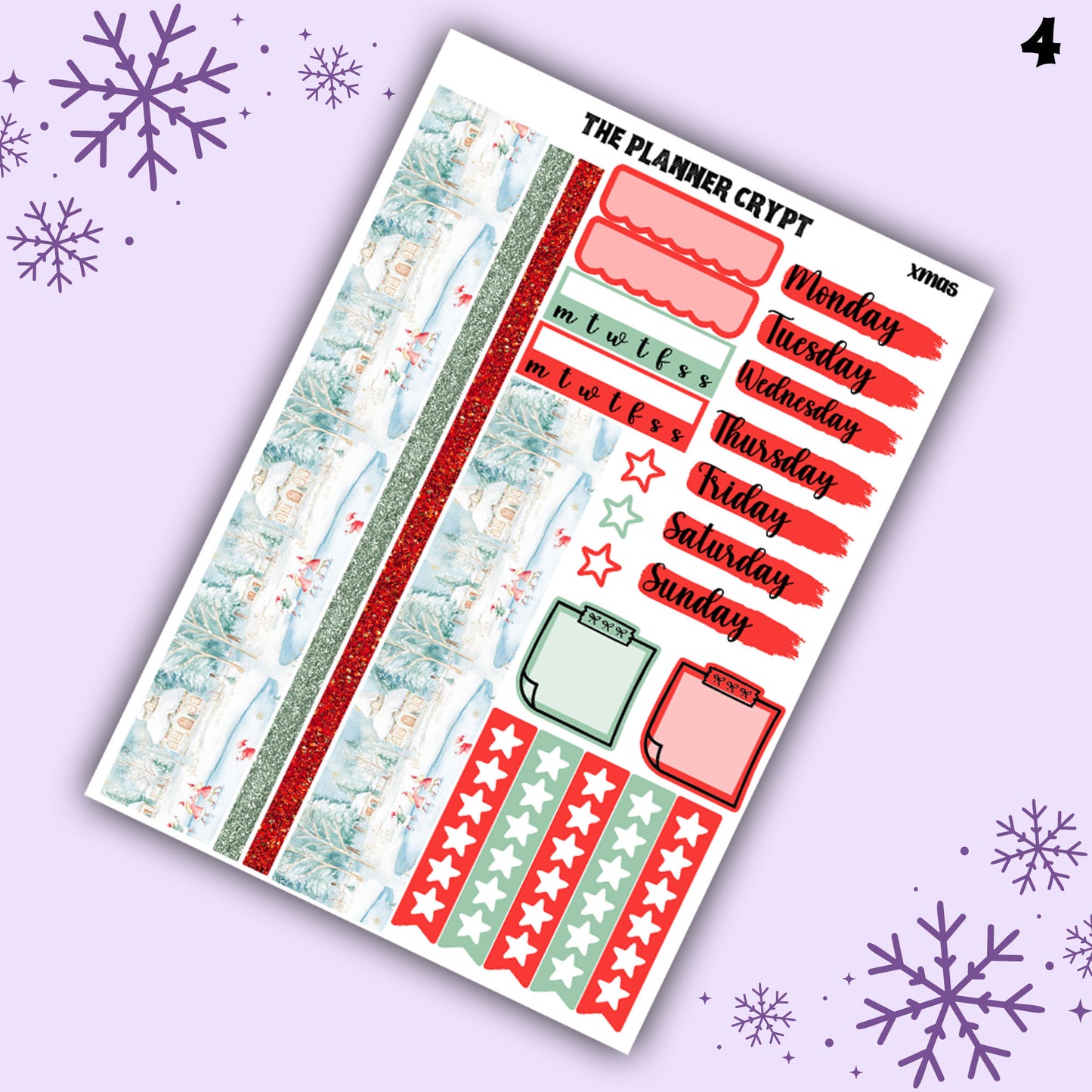 Rustic winter christmas weekly planner kit, winter stickers, christmas stickers, planner stickers