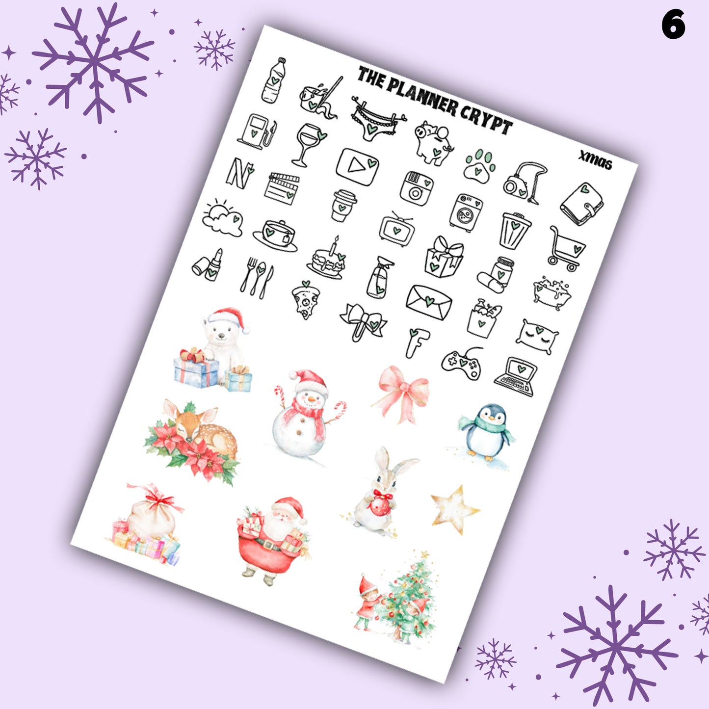 Rustic winter christmas weekly planner kit, winter stickers, christmas stickers, planner stickers