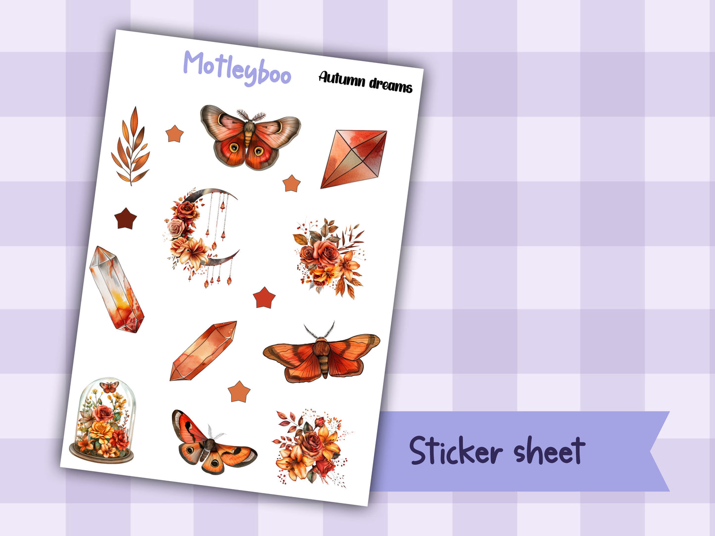 Autumn sticker sheet, fall stickers, Autumn dreams