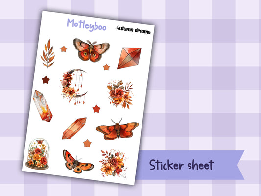 Autumn sticker sheet, fall stickers, Autumn dreams