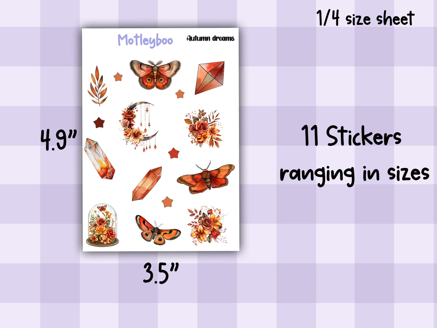 Autumn sticker sheet, fall stickers, Autumn dreams