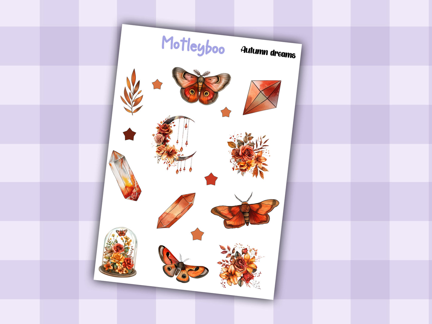 Autumn sticker sheet, fall stickers, Autumn dreams