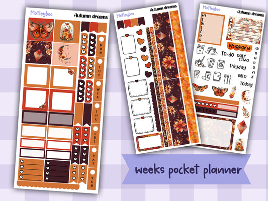 Hobonichi weeks, sticker kit, hobonichi planner, autumn stickers, planner stickers