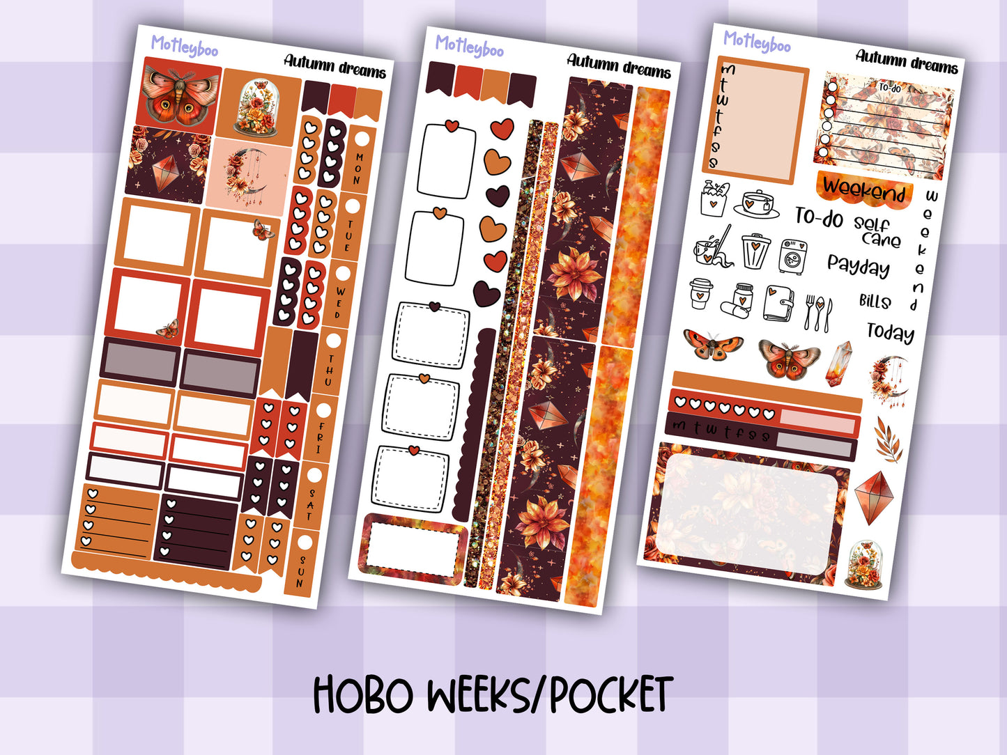 Hobonichi weeks, sticker kit, hobonichi planner, autumn stickers, planner stickers