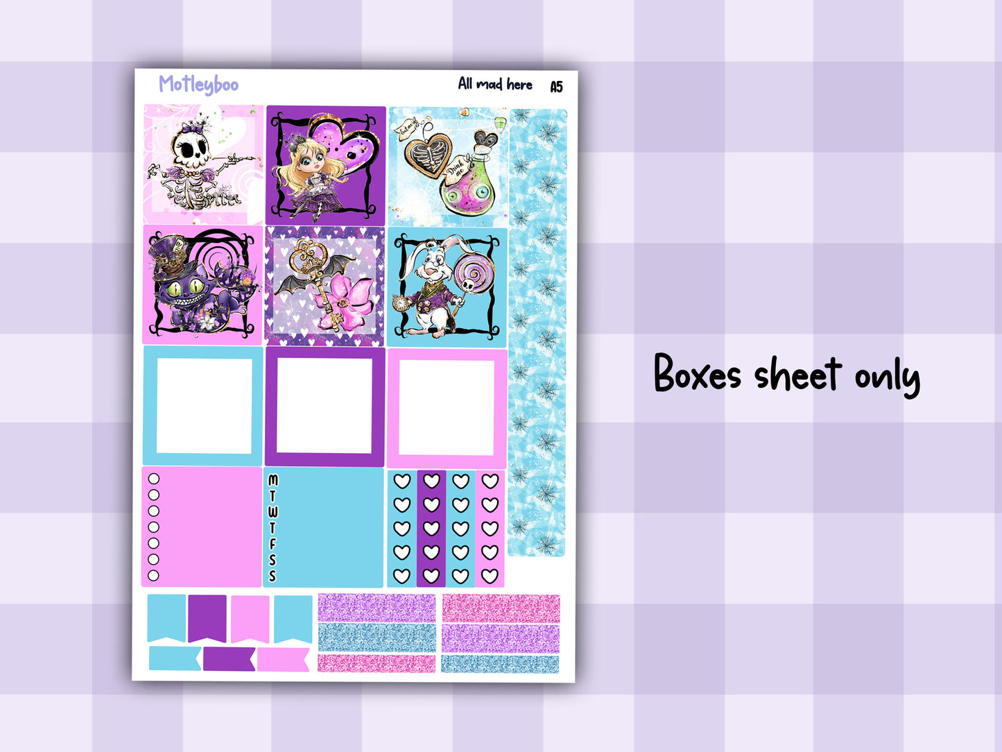 A5 Hobonichi cousin planner sticker kit, Summer planner stickers, hobonichi cousin, All mad here