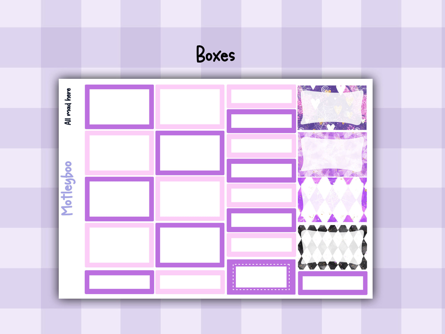 Alice in wonderland weekly vertical planner kit, functional stickers, All mad here