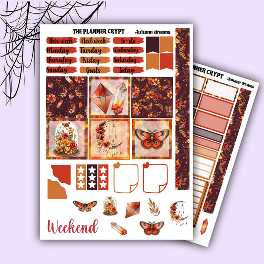 Autumn dreams Hobonichi cousin planner sticker kit